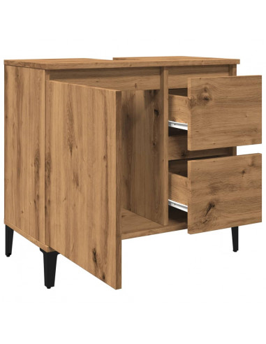 Mobile Sottolavabo Rovere Artigianale 65x33x60 cm in Truciolato