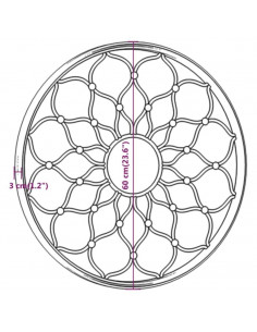 Specchio Nero 60x3 cm Rotondo in Ferro per Uso Interno