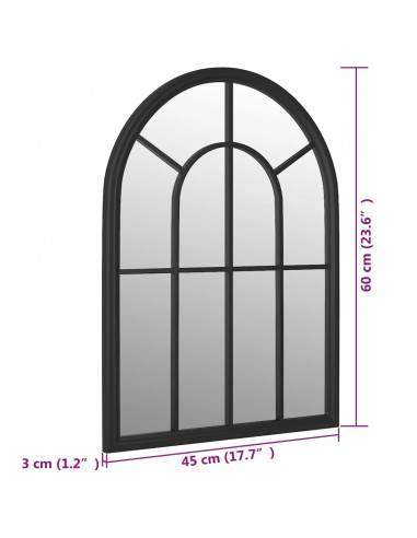 Specchio Nero 60x45 cm Ferro per Uso Interno