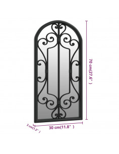 Specchio Nero 70x30 cm Ferro per Uso Interno