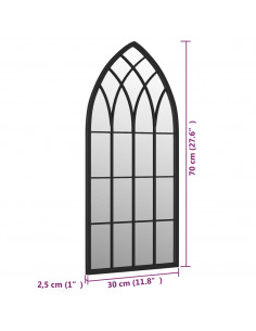 Specchio Nero 70x30 cm Ferro per Uso Interno