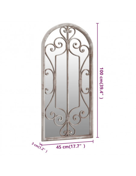Specchio Sabbia 100x45 cm Ferro per Uso Interno