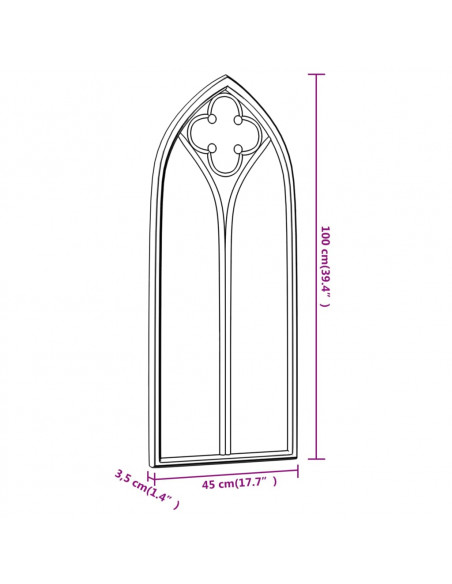Specchio Sabbia 100x45 cm Ferro per Uso Interno