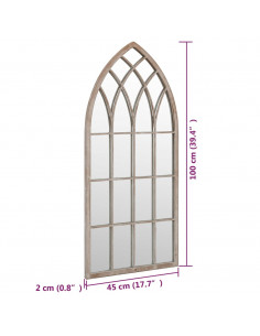 Specchio Sabbia 100x45 cm in Ferro per Uso Interno