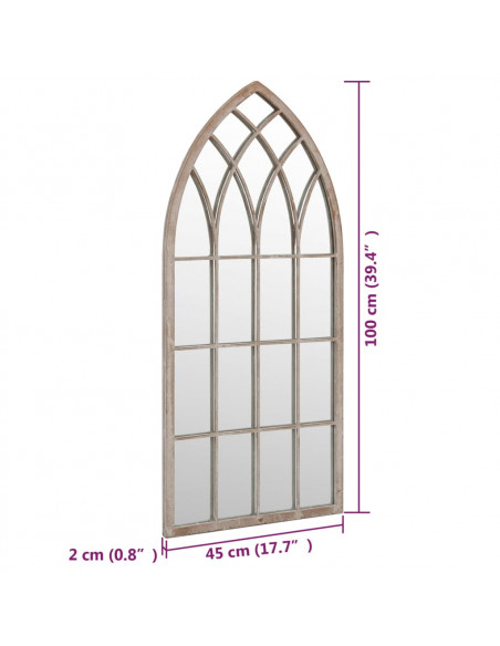 Specchio Sabbia 100x45 cm in Ferro per Uso Interno