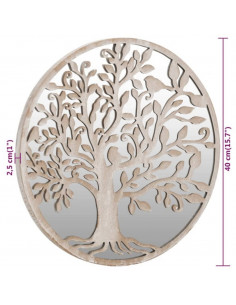 Specchio Sabbia 40x2,5 cm Rotondo in Ferro per Uso Interno