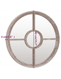 Specchio Sabbia 40x4 cm Ferro Rotondo per Uso Interno