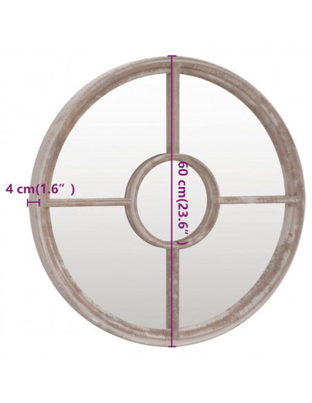 Specchio Sabbia 60x4 cm Ferro Rotondo per Uso Interno