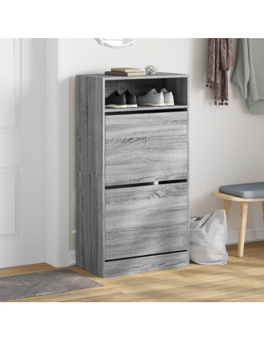 Scarpiera Grigio Sonoma 60x34x116 cm in Legno Multistrato
