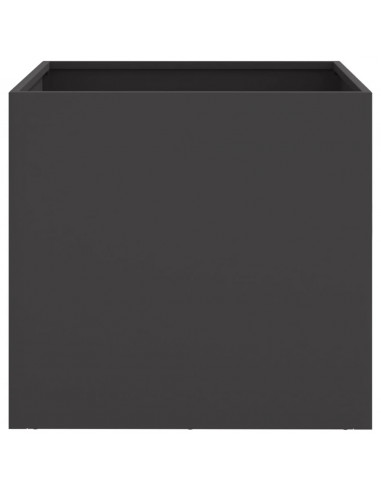 Fioriere 2 pz Nere 49x47x46 cm in Acciaio Laminato a Freddo