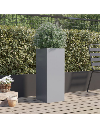 Fioriera Argento 32x27,5x75 cm in Acciaio Zincato