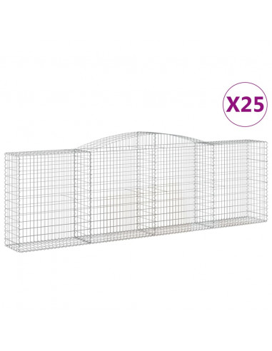 Cesti Gabbioni ad Arco 25 pz 400x50x120/140 cm Ferro Zincato
