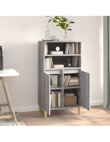 Credenza Grigio Sonoma 60x36x110 cm in Legno Multistrato