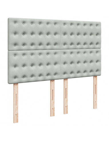 Giroletto a Molle con Materasso Grigio Chiaro 140x200cm Velluto