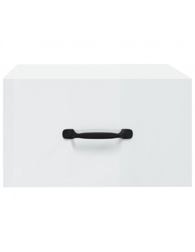 Comodino a Muro Bianco Lucido 35x35x20 cm