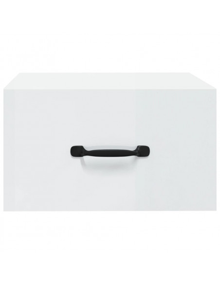 Comodino a Muro Bianco Lucido 35x35x20 cm