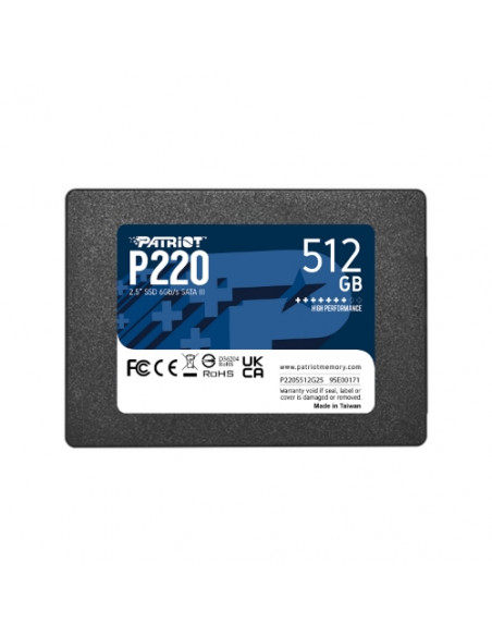 SSD PATRIOT 512GB P220 2.5" SATA3 READ:550MB/WRITE:500 MB/S - P220S512G25