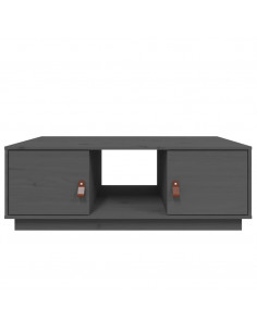 Tavolino da Salotto Grigio 100x50x35 cm Legno Massello di Pino