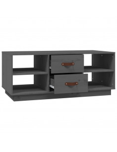 Tavolino da Salotto Grigio 100x50x41 cm Legno Massello di Pino