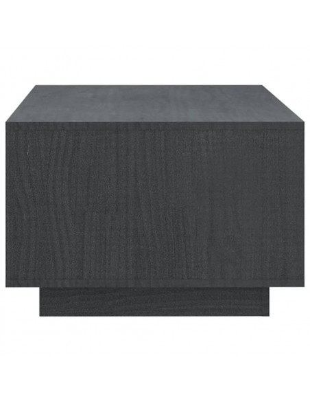Tavolino da Salotto Grigio 110x50x33,5cm Legno Massello di Pino