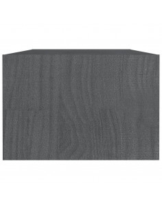 Tavolino da Salotto Grigio 110x50x34 cm Legno Massello di Pino