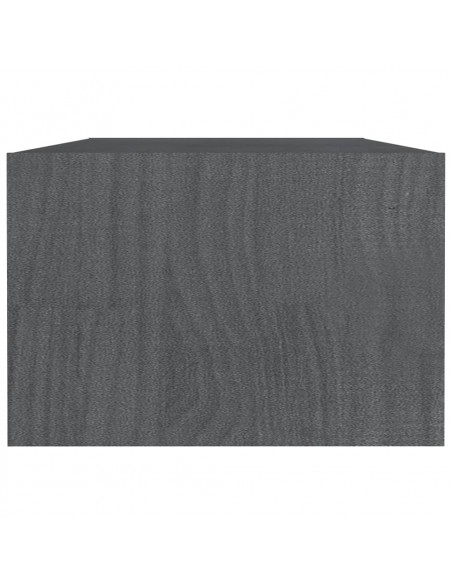 Tavolino da Salotto Grigio 110x50x34 cm Legno Massello di Pino