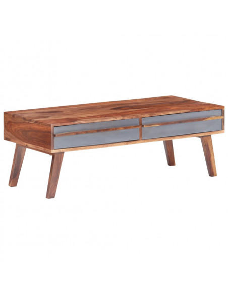 Tavolino da Salotto Grigio 110x50x40 cm in Legno di Sheesham