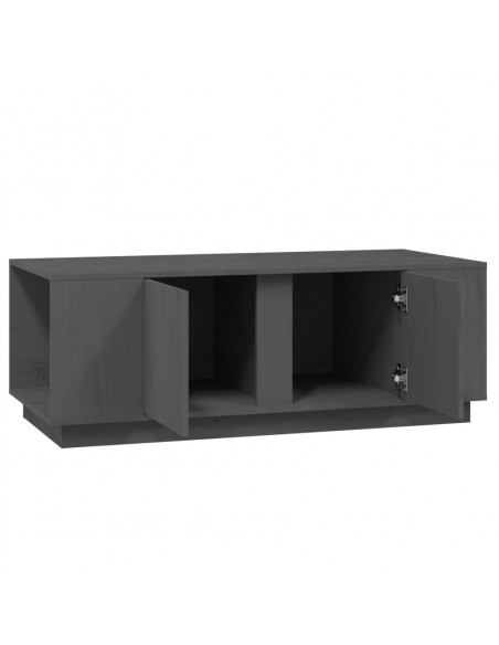 Tavolino da Salotto Grigio 110x50x40 cm Legno Massello di Pino