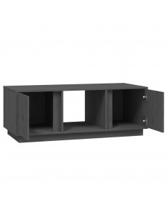 Tavolino da Salotto Grigio 110x50x40 cm Legno Massello di Pino