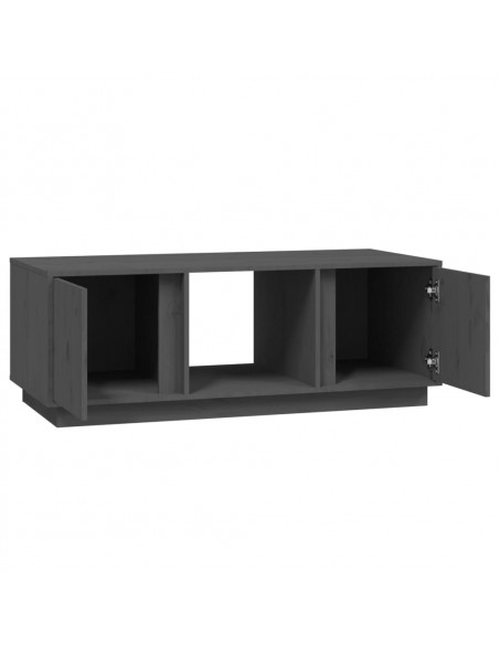 Tavolino da Salotto Grigio 110x50x40 cm Legno Massello di Pino