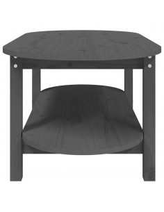 Tavolino da Salotto Grigio 110x55x45 cm Legno Massello di Pino