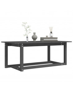 Tavolino da Salotto Grigio 110x55x45 cm Legno Massello di Pino