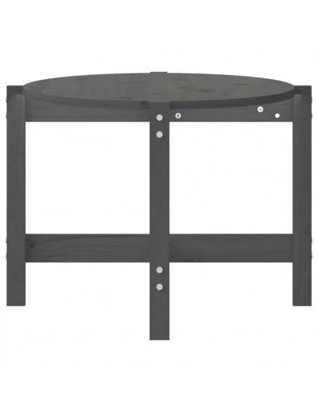 Tavolino da Salotto Grigio 118x63x45 cm Legno Massello di Pino
