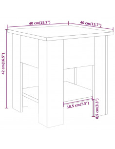 Tavolino da Salotto Grigio 40x40x42 cm in Legno Multistrato