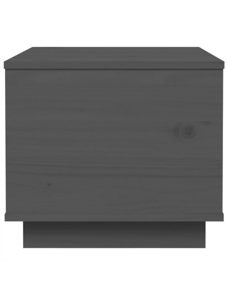 Tavolino da Salotto Grigio 40x50x35 cm Legno Massello di Pino
