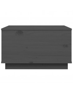 Tavolino da Salotto Grigio 60x50x35 cm Legno Massello di Pino