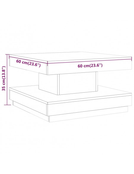 Tavolino da Salotto Grigio 60x60x35 cm in MDF