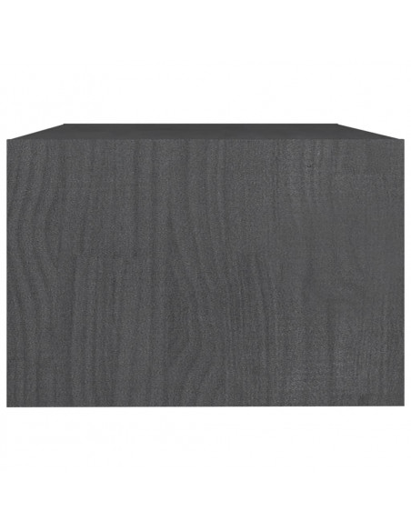 Tavolino da Salotto Grigio 75x50x33,5 cm Legno Massello di Pino