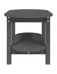 Tavolino da Salotto Grigio 80x45x45cm in Legno Massello di Pino