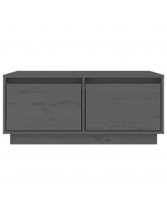 Tavolino da Salotto Grigio 80x50x35 cm Legno Massello di Pino