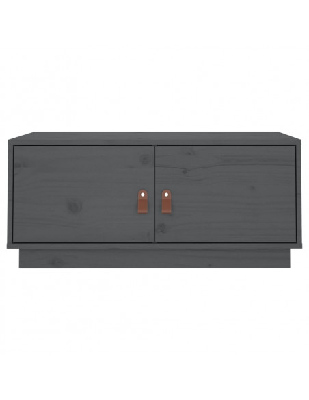 Tavolino da Salotto Grigio 80x50x35cm in Legno Massello di Pino