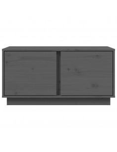 Tavolino da Salotto Grigio 80x50x40 cm Legno Massello di Pino