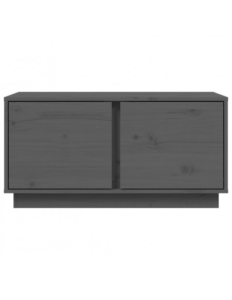 Tavolino da Salotto Grigio 80x50x40 cm Legno Massello di Pino
