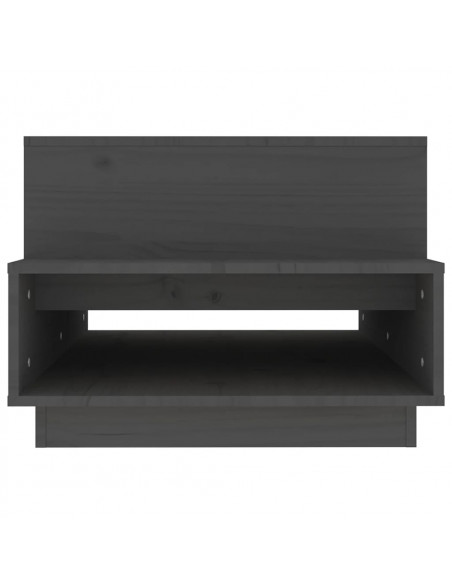 Tavolino da Salotto Grigio 80x55x40,5 cm Legno Massello di Pino