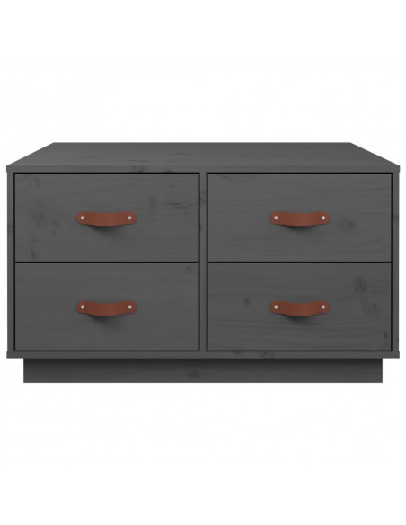 Tavolino da Salotto Grigio 80x80x45 cm Legno Massello di Pino