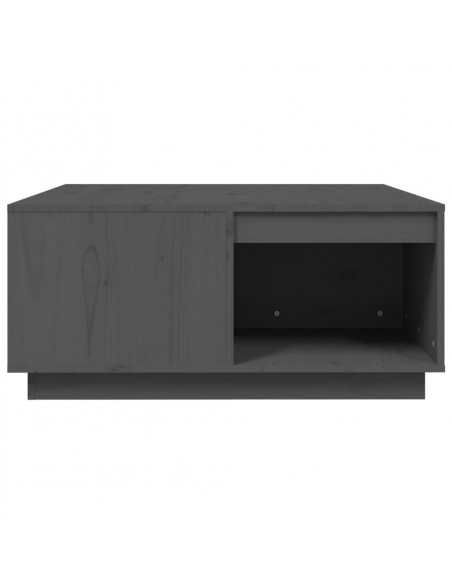 Tavolino da Salotto Grigio 80x81x36,5 cm Legno Massello di Pino