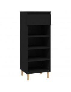 Scarpiera Nera 40x36x105 cm in Legno Multistrato 2