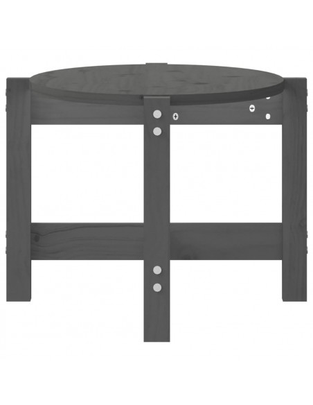 Tavolino da Salotto Grigio 87x48x35cm in Legno Massello di Pino