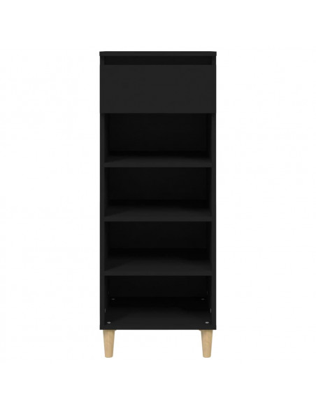 Scarpiera Nera 40x36x105 cm in Legno Multistrato
