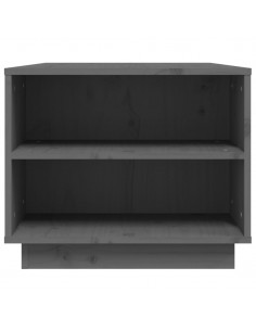 Tavolino da Salotto Grigio 90x49x40,5 cm Legno Massello di Pino